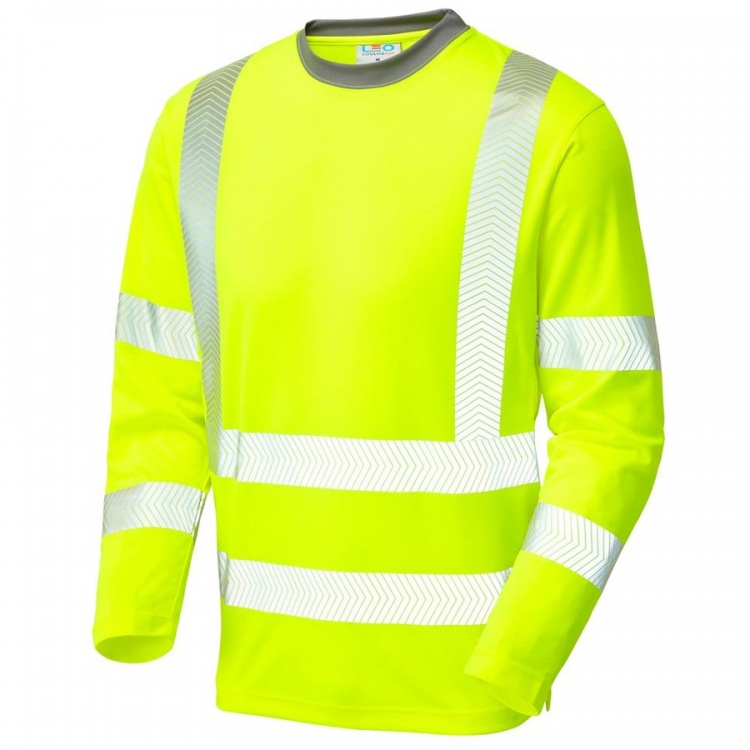 Leo Workwear T08-Y Capstone EcoViz Coolviz Plus Hi Vis T-Shirt Yellow